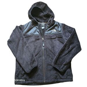 The North Face Denali Zip Up Hooded Fleece Jacket Girl's Size XL (18) Black